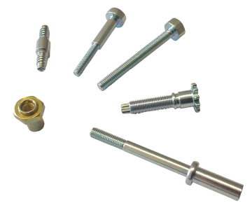 Bolts with external and internal threads, toothings on the head